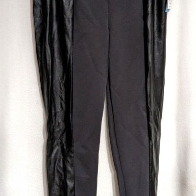 WallpapHer Women's Mix Media Faux Leather Charcoal Legging - Size L  - NWT