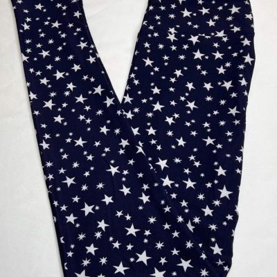 NEW LuLaRoe OS Legging BLUE WHITE Star USA Military Galaxy Astronomy Space Dream