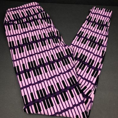 Lularoe  Leggings All Over Print Purple Pink Piano Keys One Size