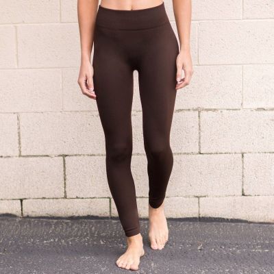 NWT Mia + Tess Brown Fleece Lined Leggings S/M