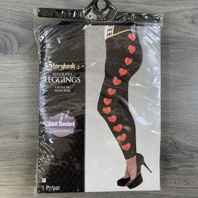 Storybook Red Queen Leggings Heart Leggings Costume Adult Standard up to size 8