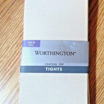 Worthington Porcelain Beige Nylon Control Top Tights sz 4  Lg NEW