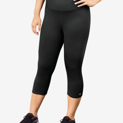 Champion Womens Plus Size Smooth Tech Capri Leggings Size:X-Large Color:Black