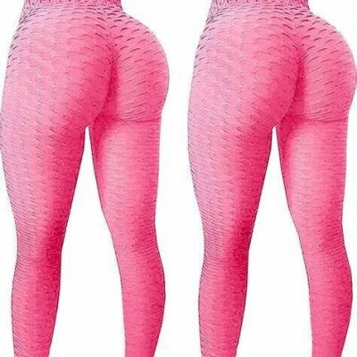 Pink Leggings Anti-Cellulite High Waist Push Up Yoga Pants TikTok Butt Lift S/M