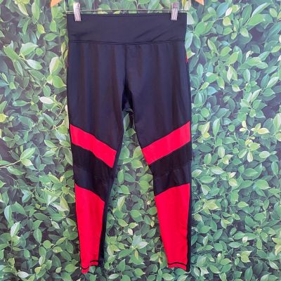 MINKPINK Move Ankle Leggings Womens S Black Red Pull On High Rise Stretch Gym