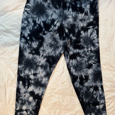 Torrid Leggings Plus Size 3 Tie Dye Black Grey Stretch Pants Athleisure