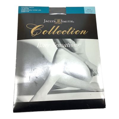 Jaclyn Smith Bare Sensations Pantyhose Off Black Size B 15 Denier Sheer Toe