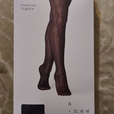 NEW Sealed Package Fashion Tights A NEW DAY Black Geometric. Nylon Spandex L/XL