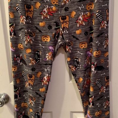 Halloween Dog Womens Plus Size 3X (22) Leggings Time & Tru