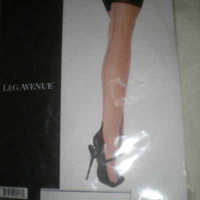 New Women's One Size to 160 Lbs Sheer w/Black Back Seam Thigh High Hose