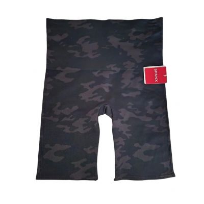 Spanx Women’s Size Large 10-12 Look At Me Now Bike Shorts Black Camo  NWT