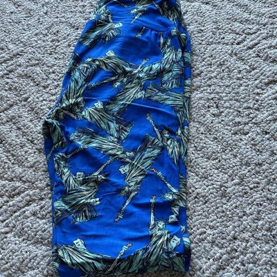 LuLaRoe Leggings Statue Of Liberty Themed One size New Bright Blue