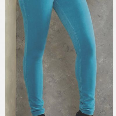 Size 2X PLUS Ashro Turquoise Velvet Leggings Jeggings Pants NEW