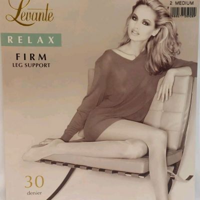 2pk LEVANTE Relax Firm Leg Support Pantyhose Size 2 M GLACE  Made in Italy