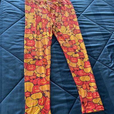 LuLaRoe Halloween Jack O' Lantern Tall Curvy (TC2) Women's Size 20-26 Leggings