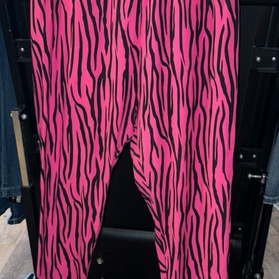 LuLaRoe Hot Pink Zebra Print Leggings Plus Size TC2