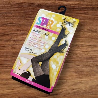 Spanx Star Power Black Center Stage Patterned Shaping Tights Size B New in Box