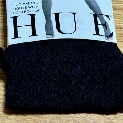 hue tights, size 4 3D Diamond Tights with Control Top, Black,  NEW!