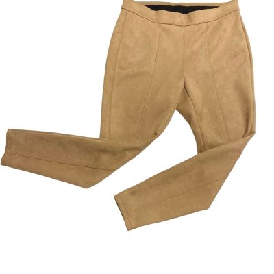 WHBM Petite Camel-Colored Ultra-Suede Leggings Size 8P