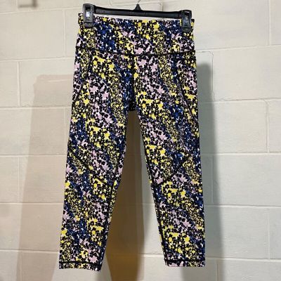 Sweaty Betty Power Crop Leggings Size XSMALL Multicolor Floral Athleisure Yoga