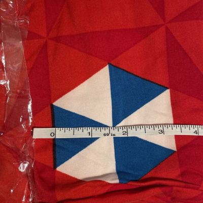 LuLaRoe Women's Colorful Bright Print Leggings Size TC Tall Curvy Red White Blue