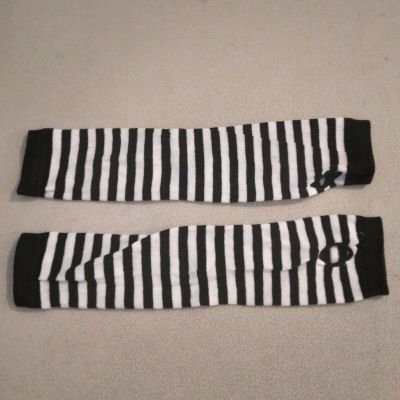Black and White Sleevelet arm socks / warmer with thumb hole 273946