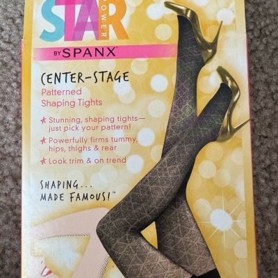 Spanx Thights Size C 140-180 Pattern Shaping Black Tights Fun Flirty Control NEW