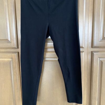 DAISY FUENTES ~ Womens Black Stretch Crop Leggings Pants ~ Size L