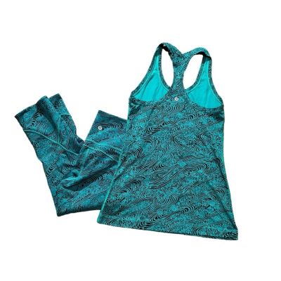 Lululemon In Movement Set Crop 19” & Cool Racerback Tank Kitakami Spirit