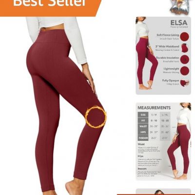 Premium Lined Leggings Women High Waisted - Winter Warmth in Stylish Burgundy