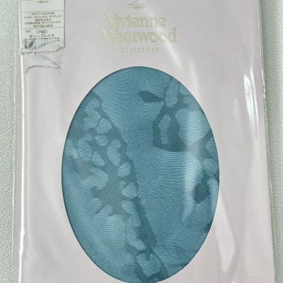 Authentic Vivienne Westwood lake blue pop art with waves pantyhose/tights