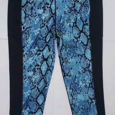 NWOT Plus Ladies Rise By Lularoe Blue Snakeskin Ankle Hi-Rise Leggings Size 1X