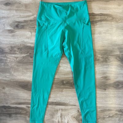 Womens Love And Sports Green Leggings - Size Small (4-6) Athletic