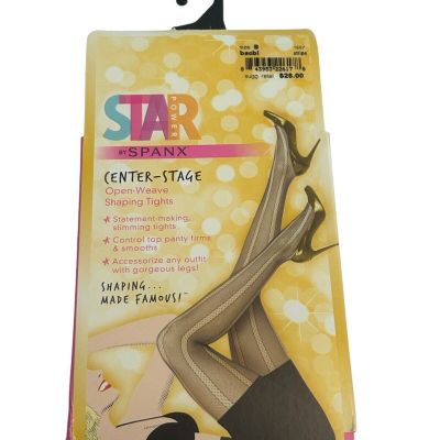 Star Power by Spanx Center Stage Open-Weave Shaping Tights Womens Size B Black