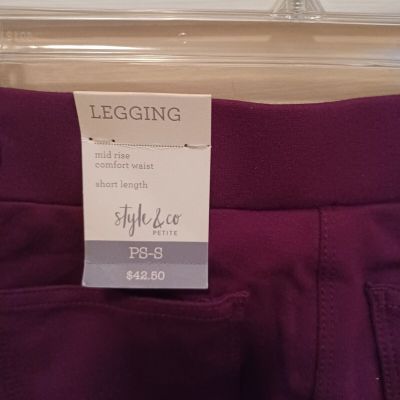 NWT! Style & Co Women's SeaPonte-Knit Front Seam Skinny Pants Wine Size PS