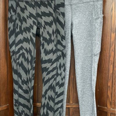 Women's Lululemon Gray/Chevron Leggings - Sz 4 & 2