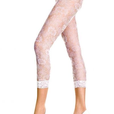 sexy MUSIC LEGS floral LACE sheer FOOTLESS capri TIGHTS leggins STOCKINGS nylons