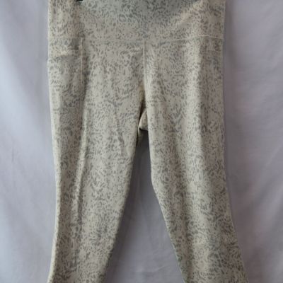 Athleta Women's Beige/Gray Speckled Capri Leggings sz XL