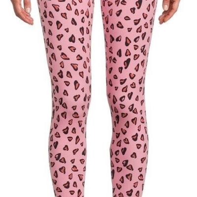 No Boundaries Juniors' Valentine ankle Pink Leggings animal Print Mid rise small