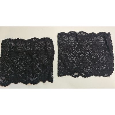 Black Stretch Lace Thigh Bands Anti-chafing Floral XL size CWide