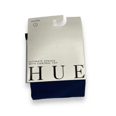 HUE Ink Blue Ultimate Opaque Control Top Tights Womens Size 1 U3271 1 Pair