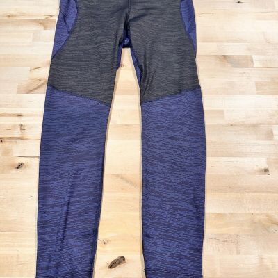 Outdoor Voices Colorblock Leggings Medium Blue Black Workout Performance