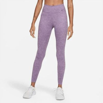 NIKE Women's One Luxe Heathered Pink Purple Mid-Rise Leggings XL Workout Gym