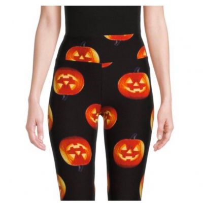 No Boundaries Juniors' Halloween ankle Leggings pumpkin High rise new small