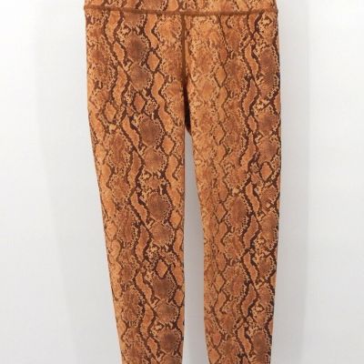 CARBON 38 LEGGINGS high rise snakeskin reptile 7/8 tan brown gym workout S