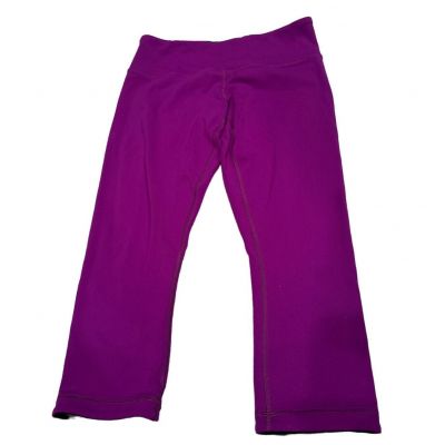 Lululemon Purple Mid Rise Leggings Athleisure capris Sports Workout Yoga Size 8