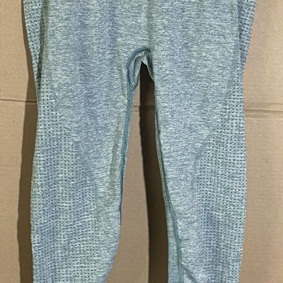 Gymshark Seamless Leggings Womens Light Blue High Rise Gym Workout Size M