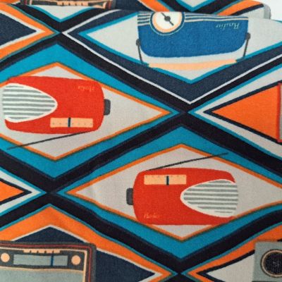 LuLaRoe One Size Leggings Teal Orange Black White Vintage Radios & TVs