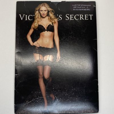 Victoria’s Secret SIZE C black lace top stockings vintage vtg