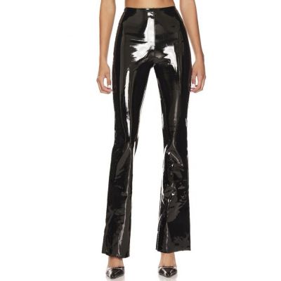 Commando Black Faux Patent High Shine Flare Leggings Pants Size L